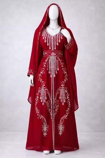 Handmade Kaftan Modest Wedding Party Wear