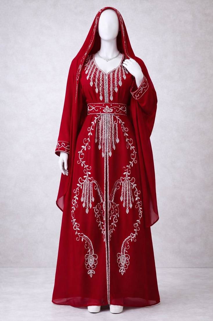 Handmade Kaftan Modest Wedding Party Wear