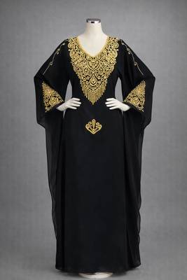 Moroccan Caftan Georgette Zari Embroidered Kaftan 1