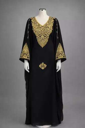 Moroccan Caftan Georgette Zari Embroidered Kaftan