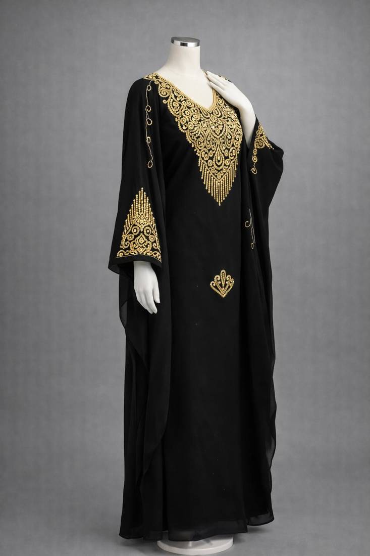Moroccan Caftan Georgette Zari Embroidered Kaftan