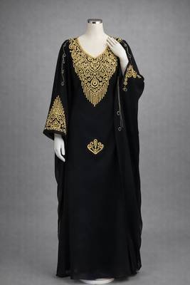 Moroccan Caftan Georgette Zari Embroidered Kaftan 7