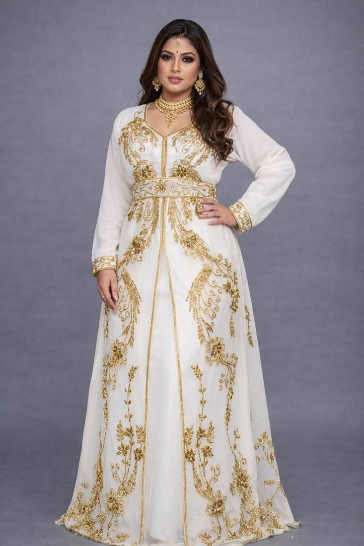 Abaya Georgette Zari Embroidered Kaftan
