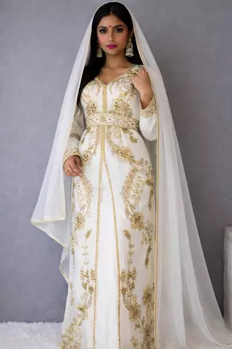 Abaya Georgette Zari Embroidered Kaftan