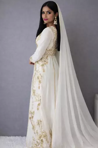 Abaya Georgette Zari Embroidered Kaftan