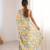 Light grey heavy chinon printed saree with mirror work border