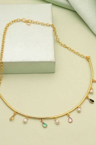 Multi color amrapali hansli necklace