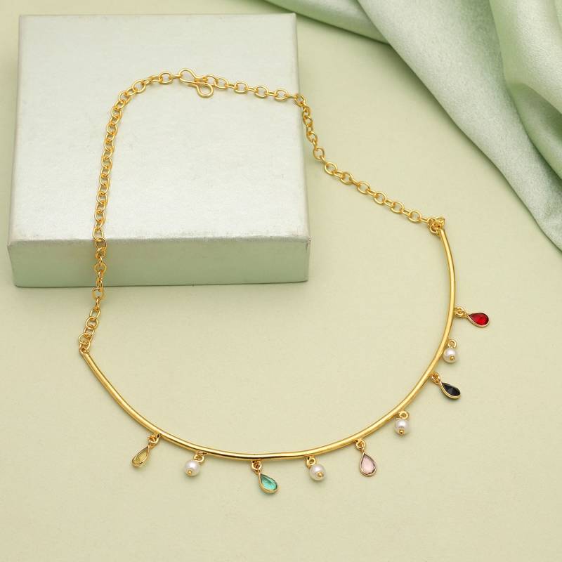 Multi color amrapali hansli necklace