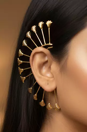 Gold color amrapali ear cuff