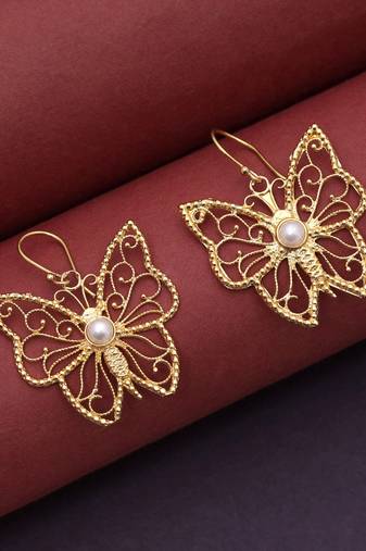 Gold color butterfly amrapali earrings