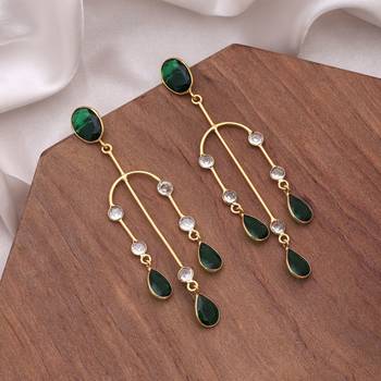 Green color amrapali earrings 1