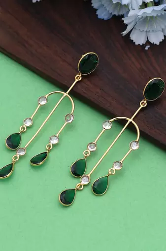 Green color amrapali earrings