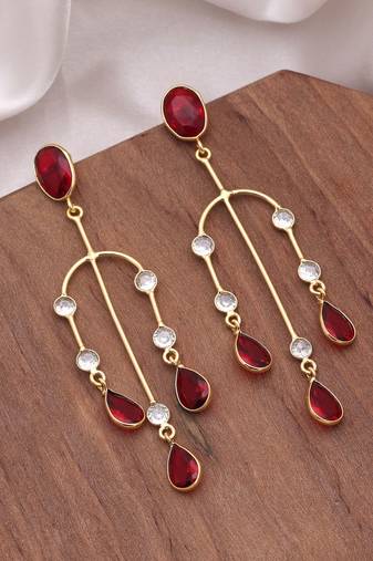 Red color amrapali earrings