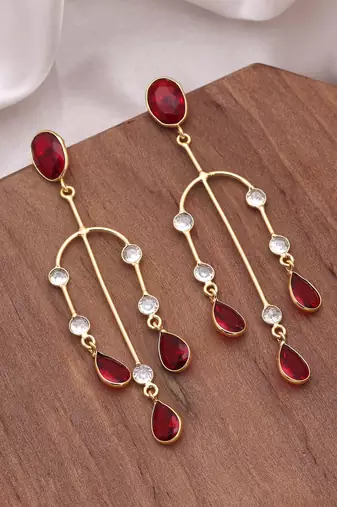 Red color amrapali earrings