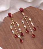 Red color amrapali earrings