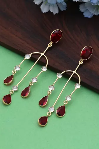 Red color amrapali earrings