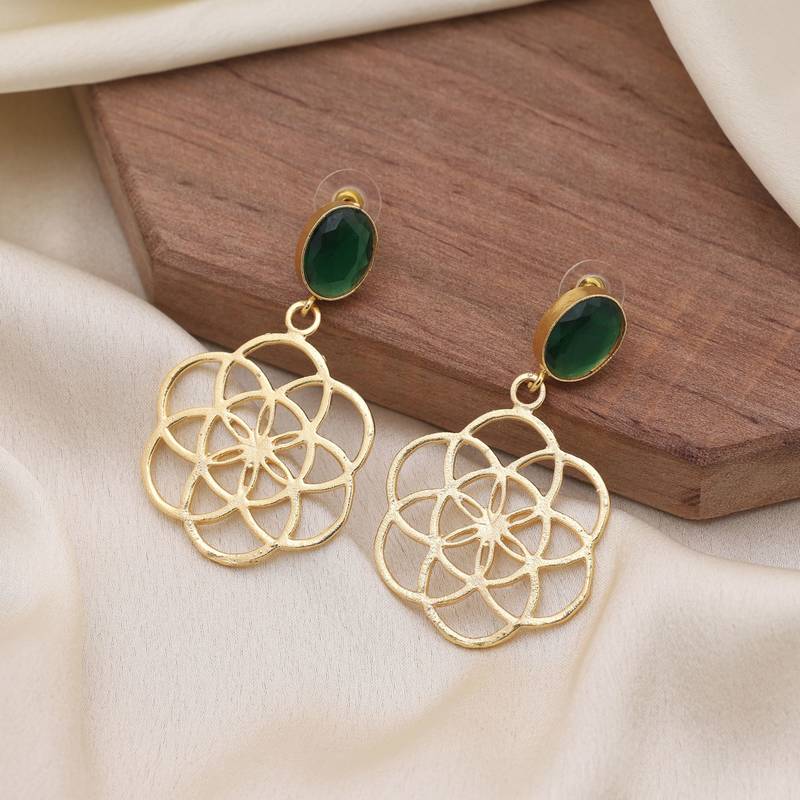 Green color amrapali earrings