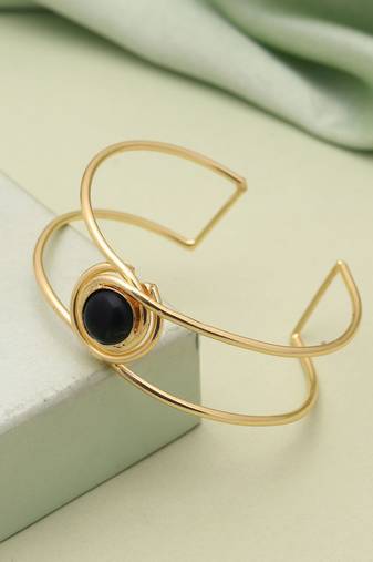 Black color gold plated bracelet