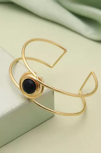 Black color gold plated bracelet