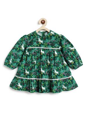 Green printed cotton co ord set 2