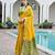 yellow soft khadi raw art silk saree with patola pallu