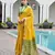 yellow soft khadi raw art silk blend saree with patola pallu