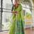 green soft khadi raw art silk saree with patola pallu