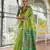 green soft khadi raw art silk saree with patola pallu