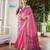 pink soft khadi raw art silk saree with patola pallu