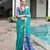 blue soft khadi raw art silk saree with patola pallu
