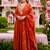 Rust vichitra silk heavy thread embroidery work kurta pant set