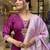 Purple chanderi heavy thread embroidery work with jacquard dupatta kurta pant set