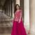 Pink organza silk embroidered palazzo suit set