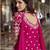 Pink organza silk embroidered palazzo suit set