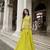 Yellow organza silk embroidered palazzo suit set