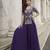 Pruple organza silk embroidered palazzo suit set
