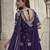 Pruple organza silk embroidered palazzo suit set