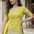 Yellow organza silk embroidered palazzo suit set