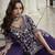 Pruple organza silk embroidered palazzo suit set
