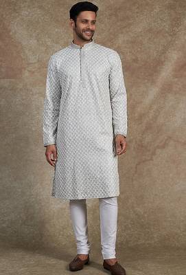 Men's stylish rayon glitter sequins embroidery kurta pyjama 1
