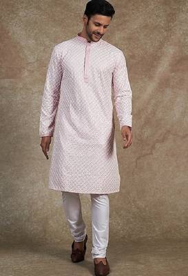 Men's stylish rayon glitter sequins embroidery kurta pyjama 1