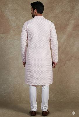Men's stylish rayon glitter sequins embroidery kurta pyjama 3