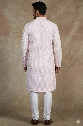 Men's stylish rayon glitter sequins embroidery kurta pyjama