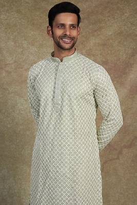 Men's stylish rayon glitter sequins embroidery kurta pyjama 2