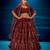 maroon organza lehenga set with choli and dupatta 