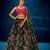 dark-green organza lehenga set with choli and dupatta 