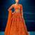 orange organza lehenga set with choli and dupatta 