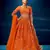 orange organza lehenga set with choli and dupatta 