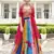 multicolor georgette lehenga set with choli and dupatta 