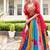 multicolor georgette lehenga set with choli and dupatta 